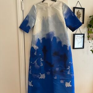 ANN MASHBURN Blue and White Dress